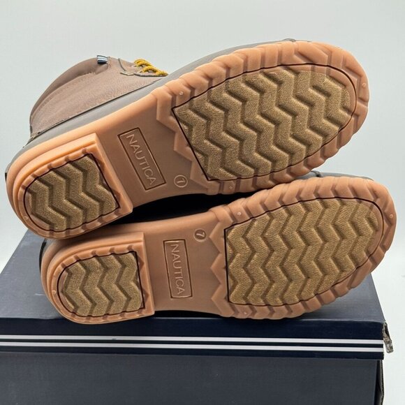 Nautica Channing Duck Boots Brown Waterproof Rubber Sole Insulated Lace-Up 7 M - Picture 6 of 11